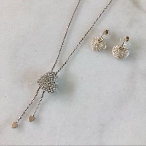 Heart necklace and earring set